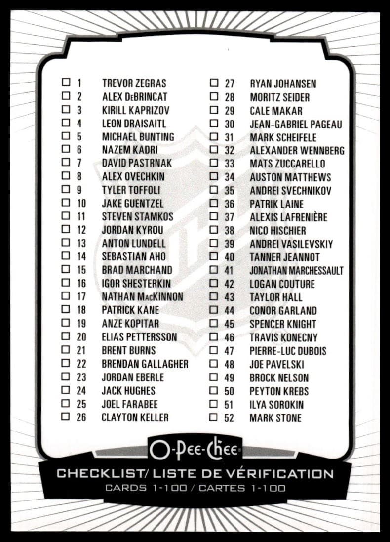 -23 Checklist: 1-100 2022 O-Pee-Chee 2022 O-Pee-Chee