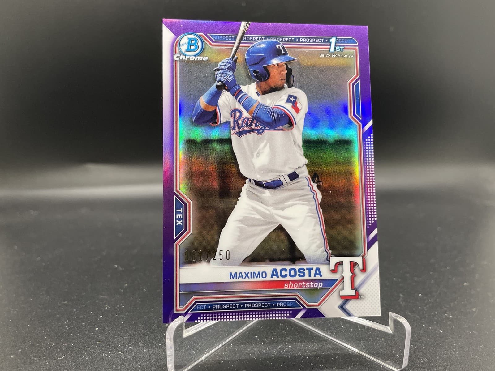 Maximo Acosta Purple 2021 Bowman Chrome 2021 Bowman Chrome