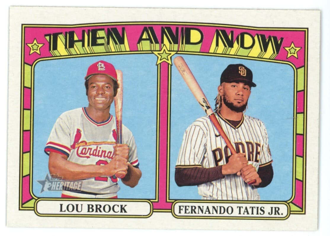 THEN AND NOW LOU BROCK FERNAND 2021 Topps Heritage 2021 Topps Heritage