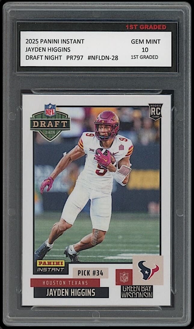 Jayden Higgins Instant 2025 Panini