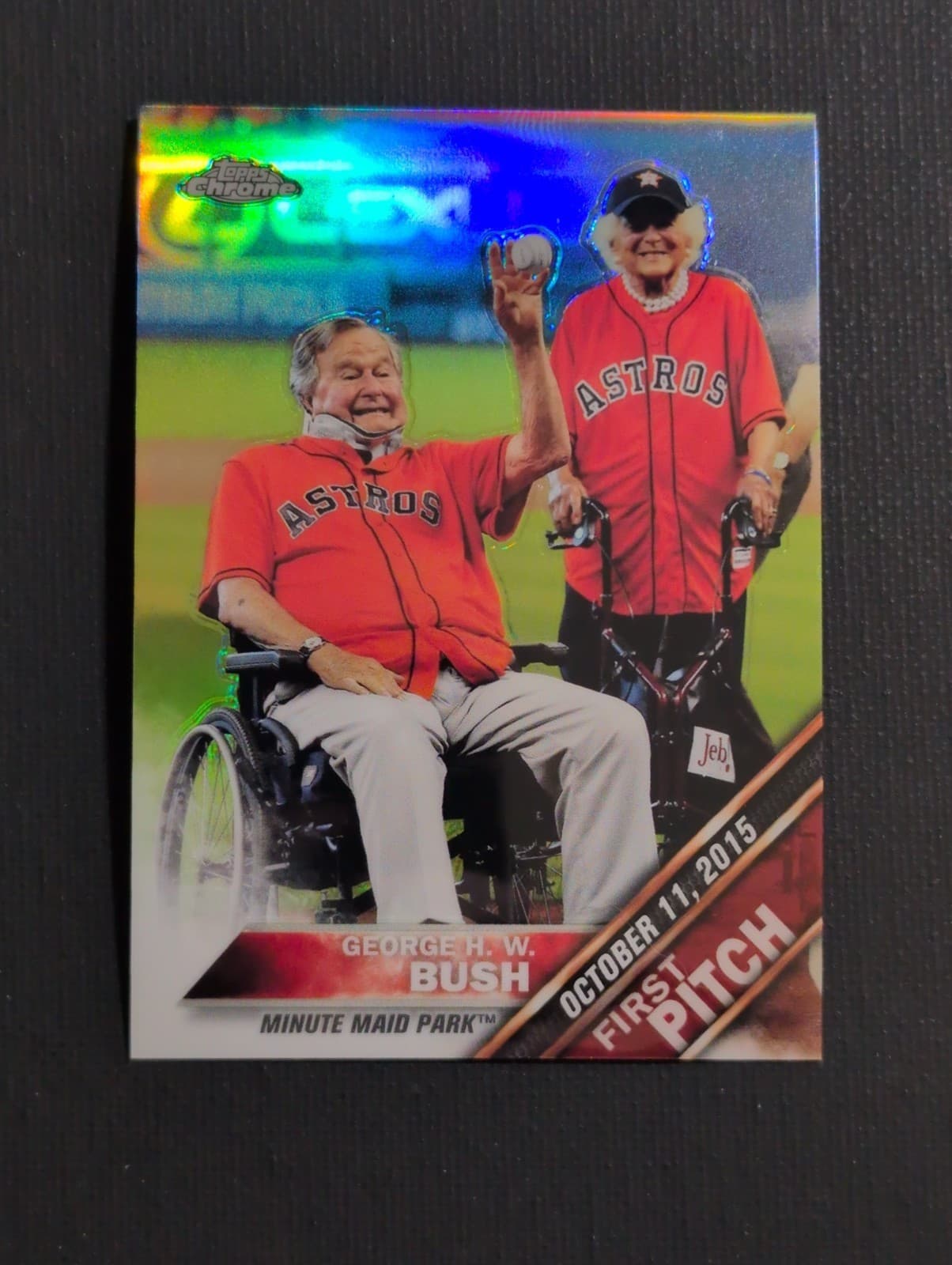 FIRST PITCH GEORGE H. W. BUSH 2016 Topps Chrome