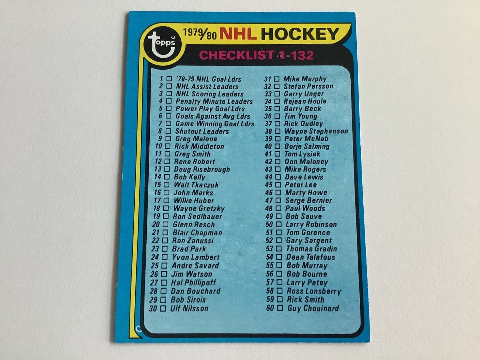 -80 CHECKLIST , WAYNE GRETZKY 1979 Topps 1979 Topps