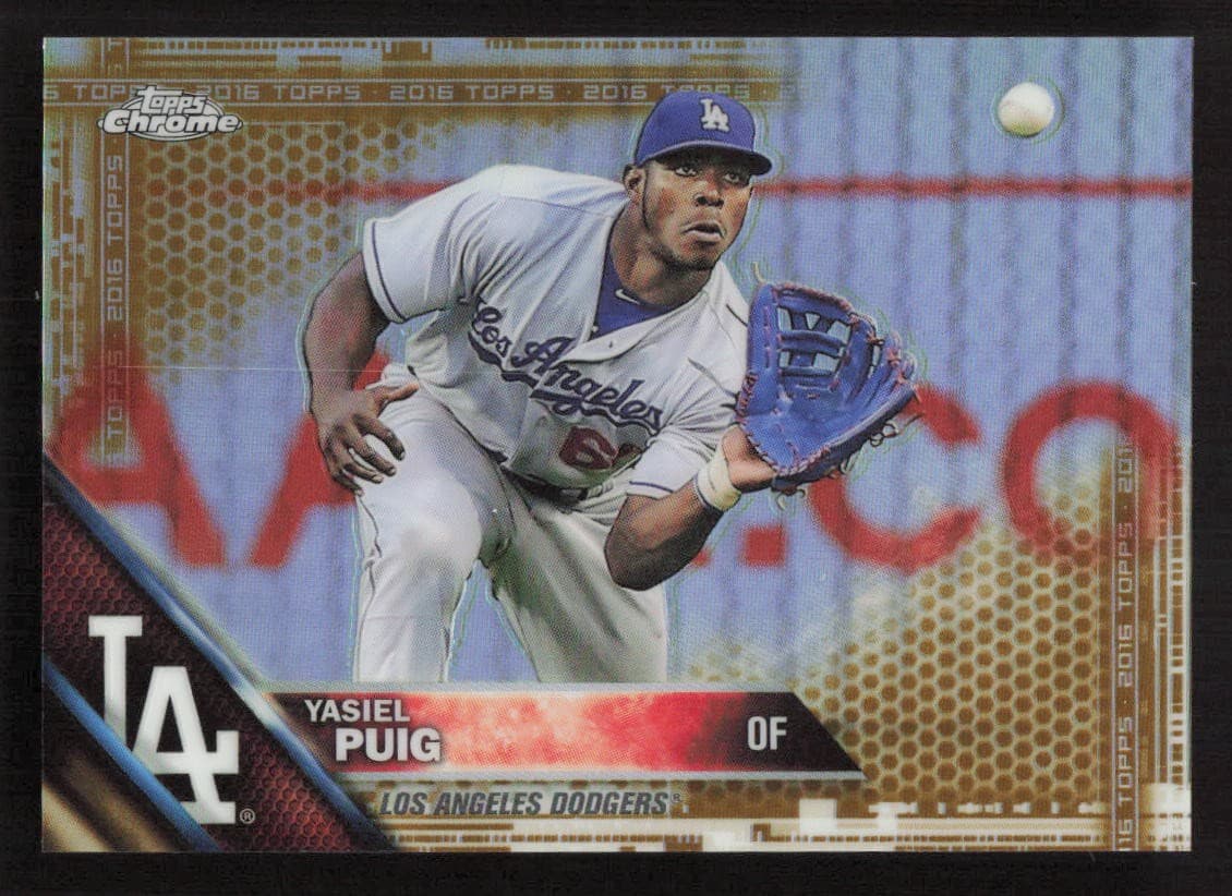 Yasiel Puig Gold 2016 Topps Chrome 2016 Topps Chrome gold-refractor