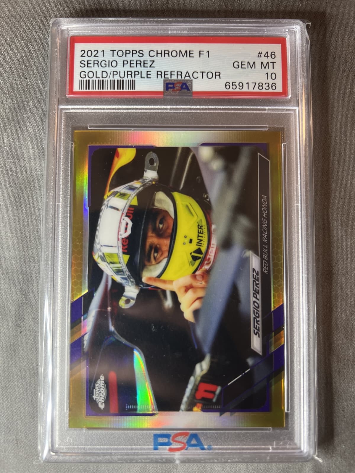Sergio Perez Gold 2021 Topps Chrome 2021 Topps Chrome gold-purple