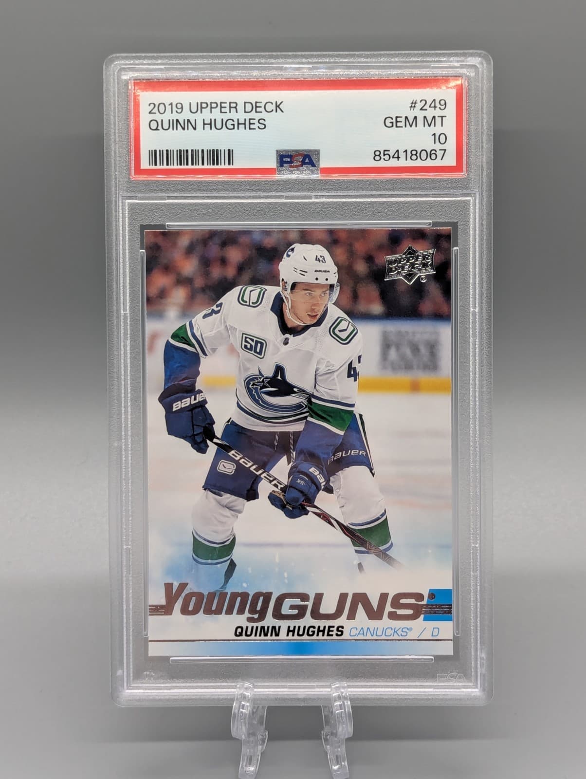 Quinn Hughes trading card