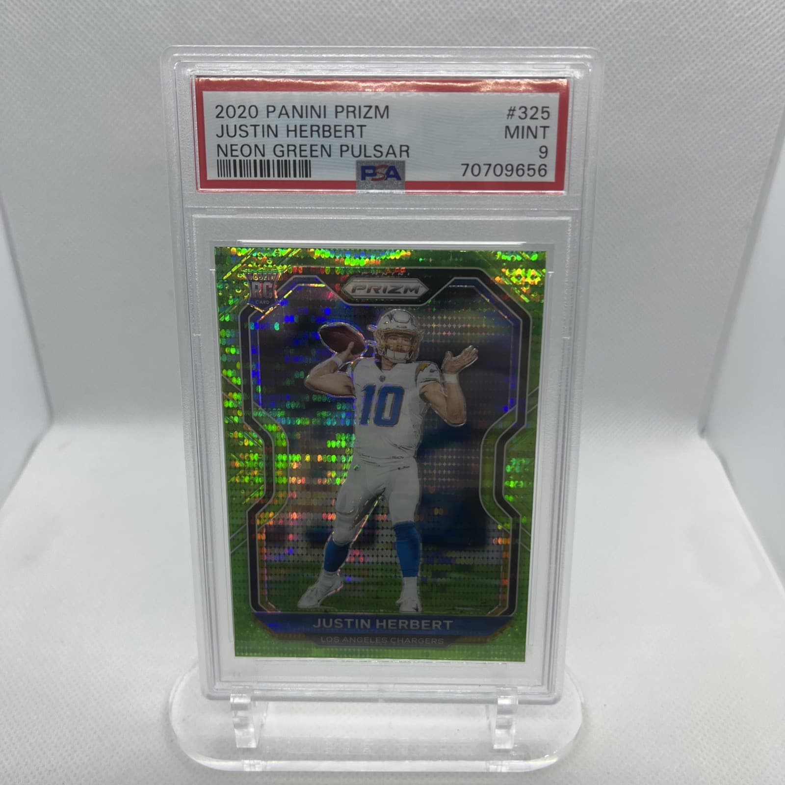 Justin Herbert Neon 2020 Panini Prizm
