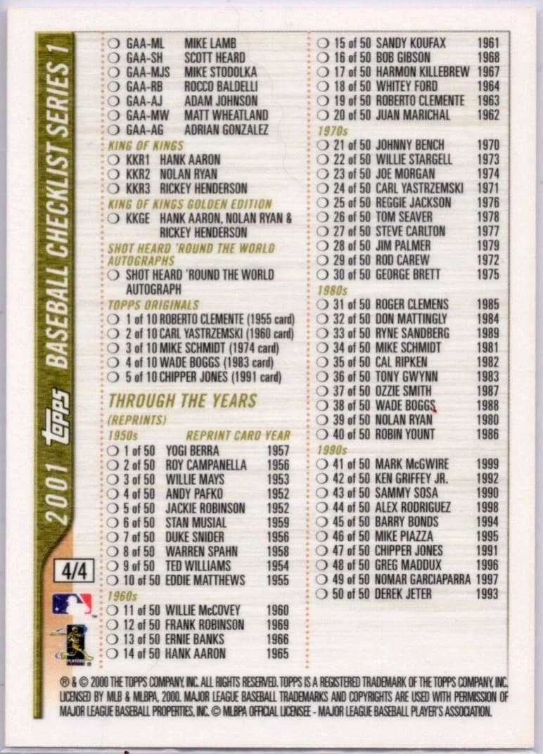 Baseball Series 2001 Topps