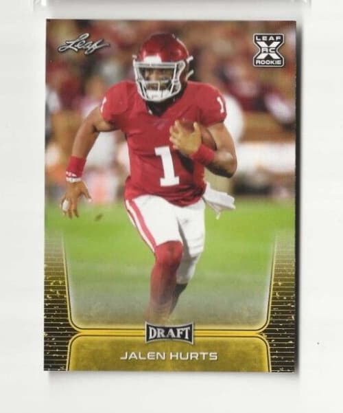JALEN HURTS DRAFT PICKS GOLD E 2020 Leaf