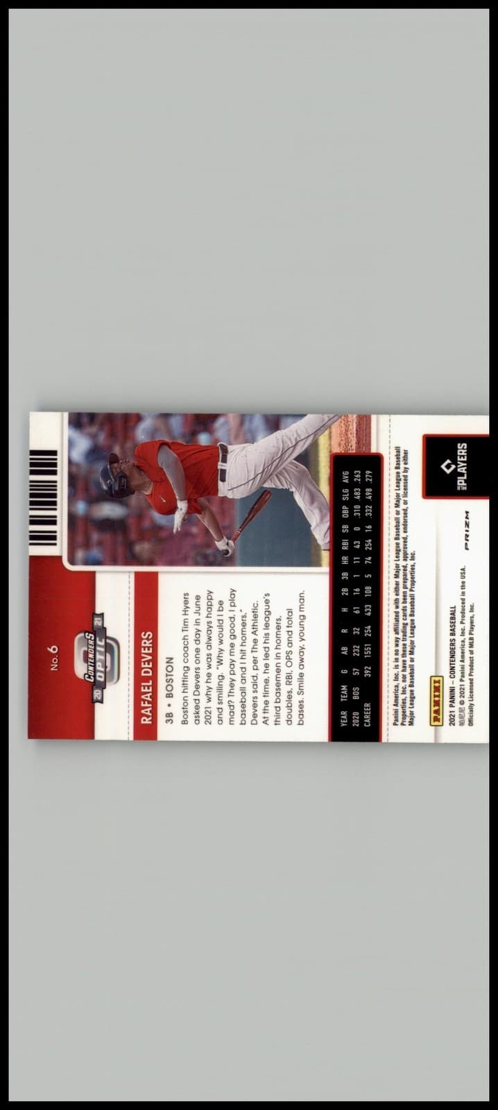 Rafael Devers Optic 2021 Panini Contenders 2021 Panini Contenders green-wave