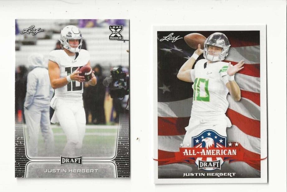(2) JUSTIN HERBERT DRAFT PICKS 2020 Leaf