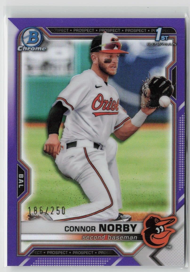 Connor Norby Purple 2021 Bowman Chrome 2021 Bowman Chrome