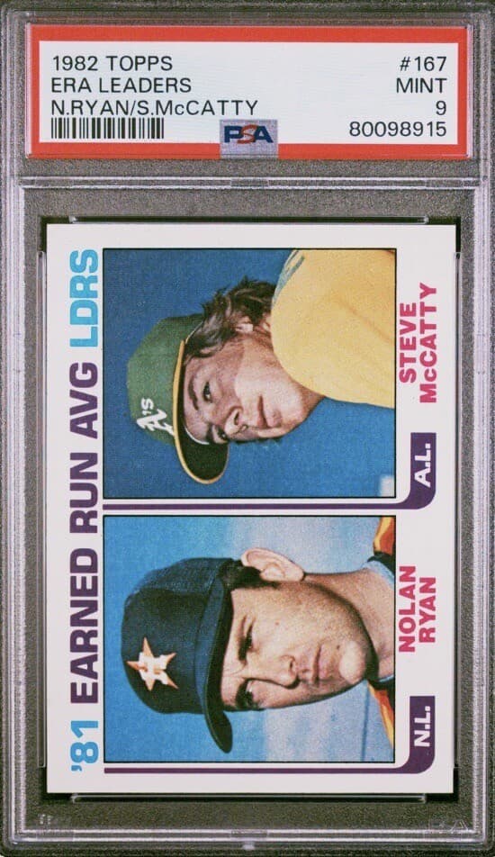 BASEBALL ERA LEADERS NOLAN RYA #167