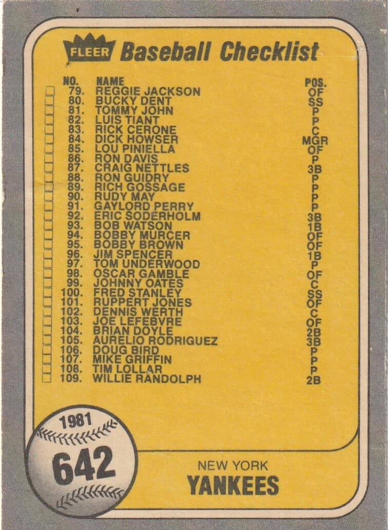 FREE SHIPPING-GOOD-CREASE- Che 1981 Fleer 1981 Fleer