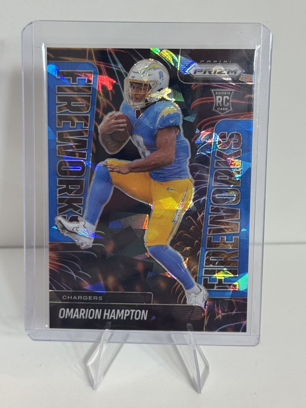 Fireworks Omarion Hampton 2025 Panini Prizm 2025 Panini Prizm
