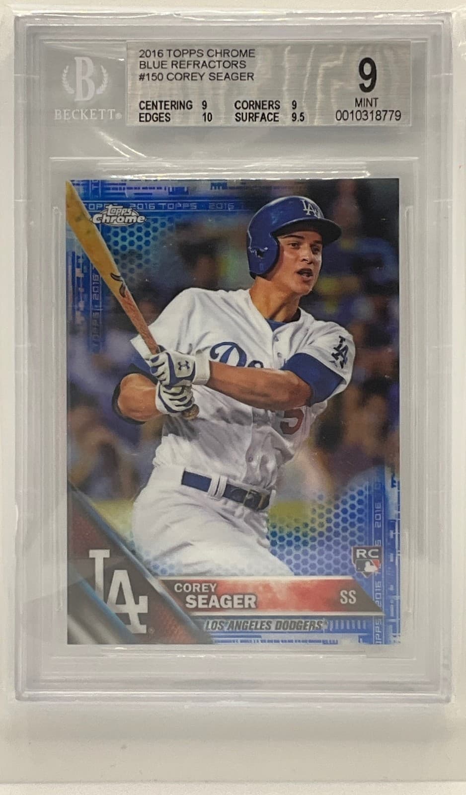 Corey Seager Blue 2016 Topps Chrome