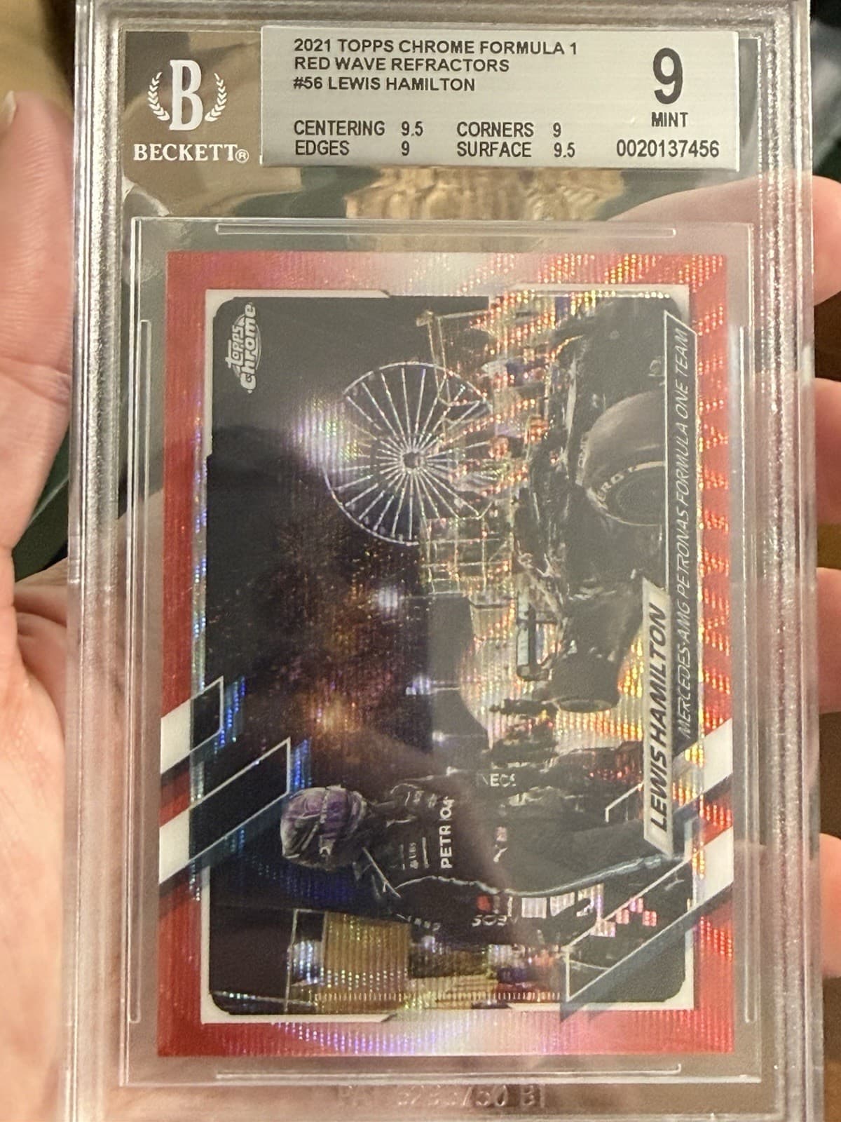 Lewis Hamilton Red 2021 Topps Chrome 2021 Topps Chrome