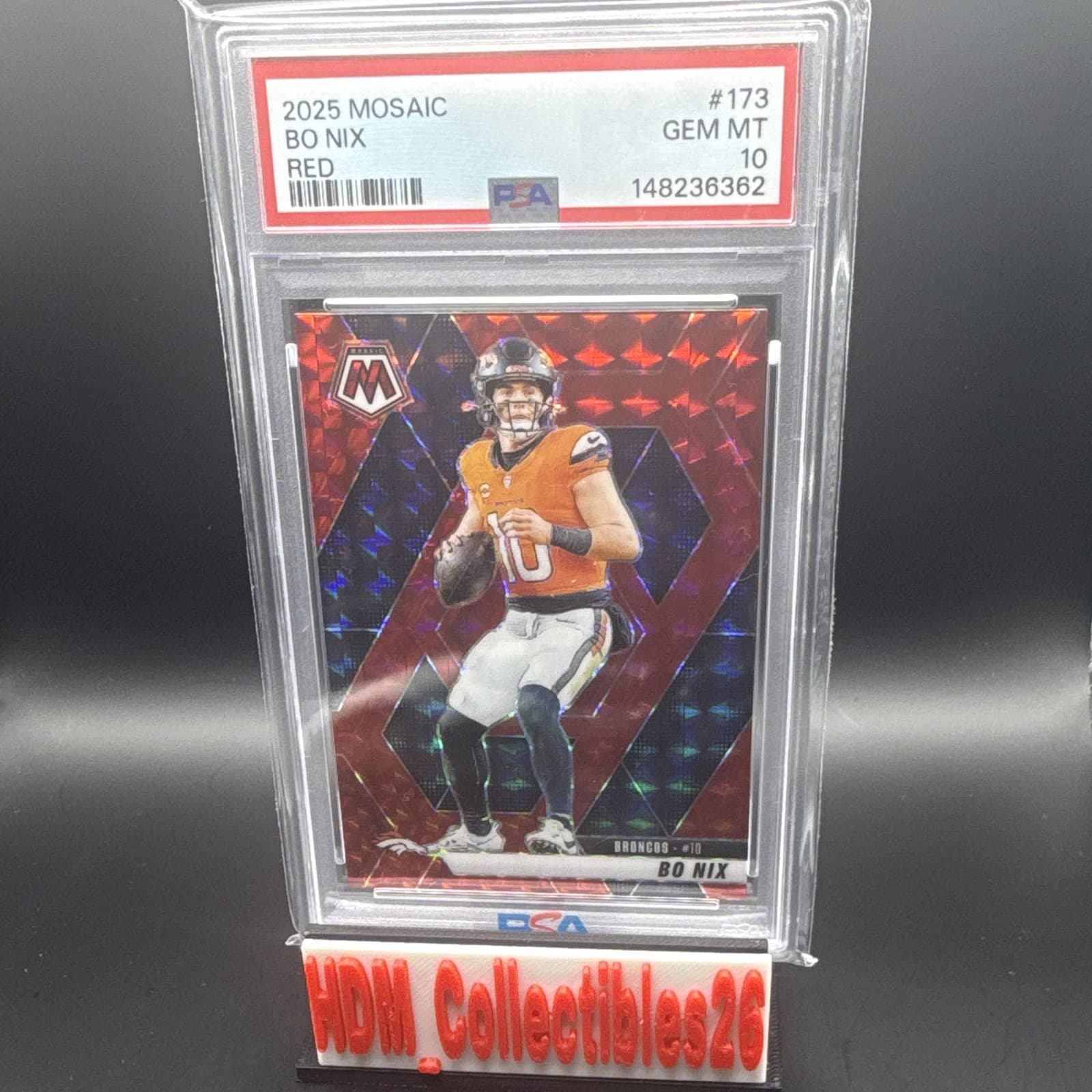 Bo Nix Red 2025 Panini Mosaic 2025 Panini Mosaic
