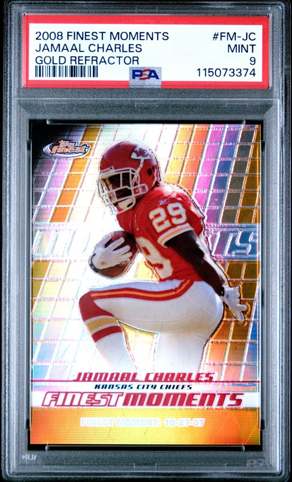 Moments Jamaal Charles 2008 Topps Finest 2008 Topps Finest gold-refractor