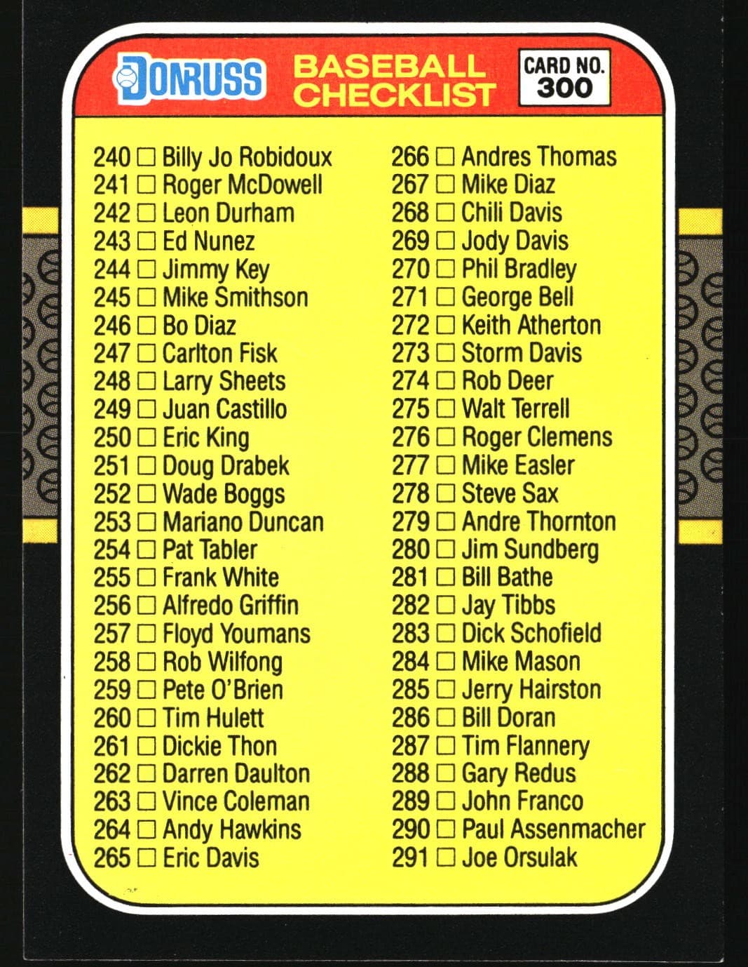 Free Shipping 1987 Donruss 1987 Donruss
