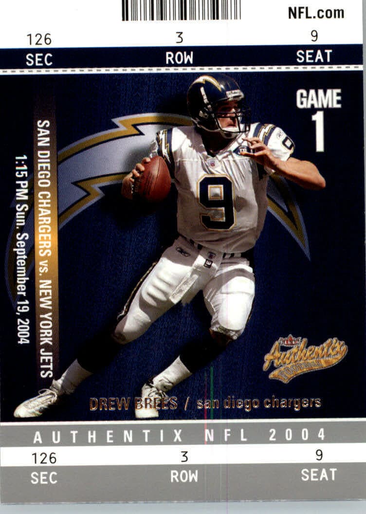 Authentix Football Drew 2004 Fleer