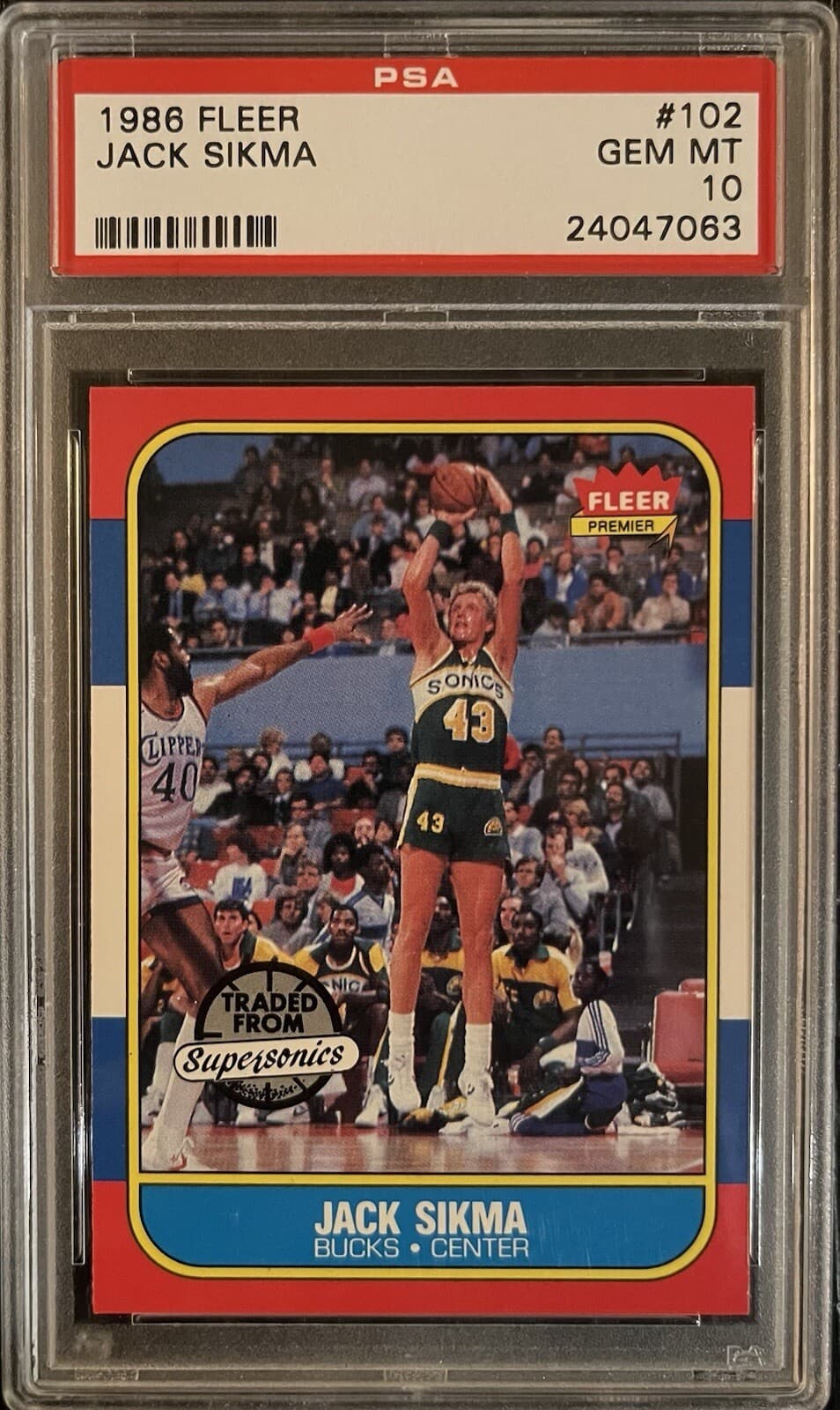 Basketball Jack Sikma 1986 Fleer
