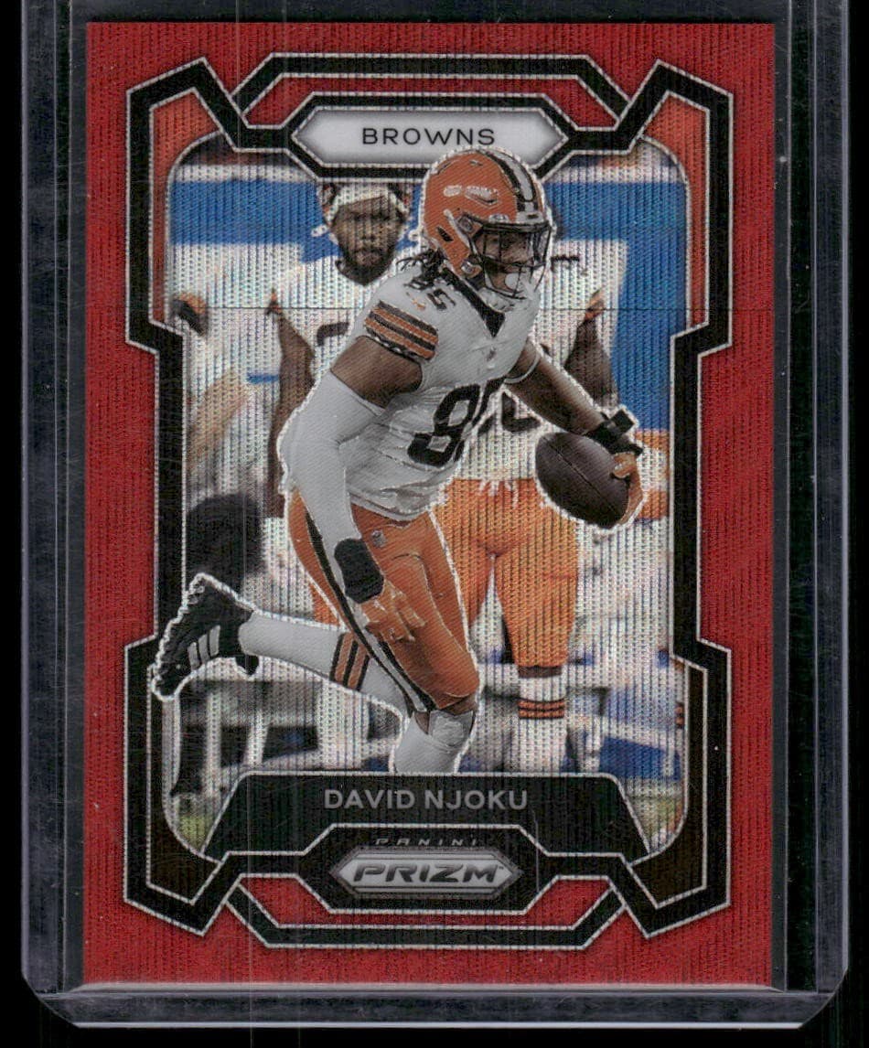 David Njoku Red 2023 Panini Prizm 2023 Panini Prizm red-wave