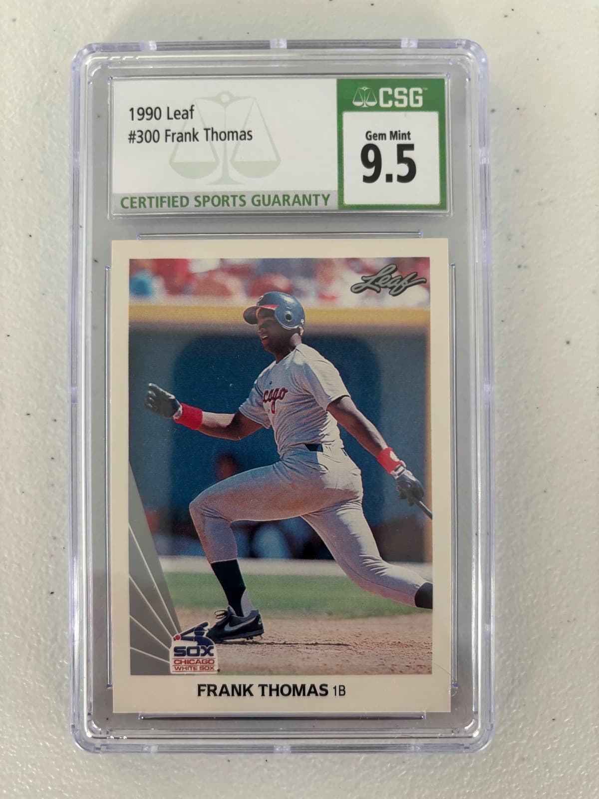 BASEBALL FRANK THOMAS CSG 9.5 1990 Leaf 1990 Leaf