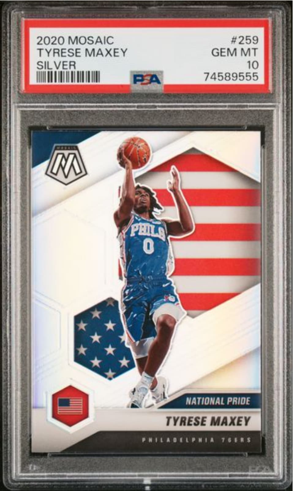 Tyrese Maxey Silver 2020 Panini Mosaic