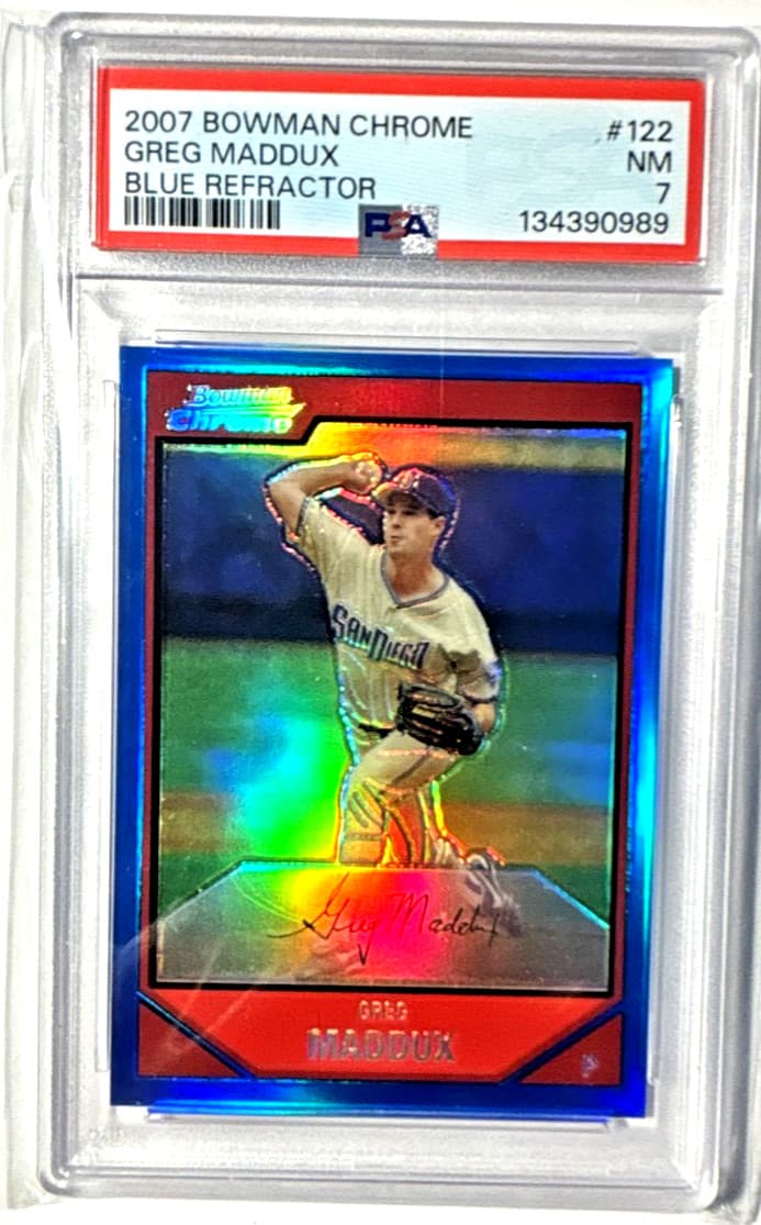 Greg Maddux Blue 2007 Bowman Chrome 2007 Bowman Chrome blue-refractor