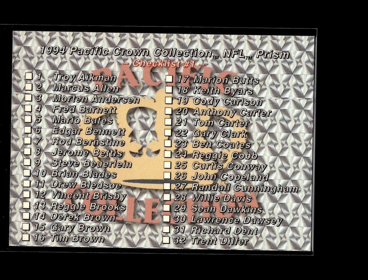 Crown Collection Checklist 1994 Pacific