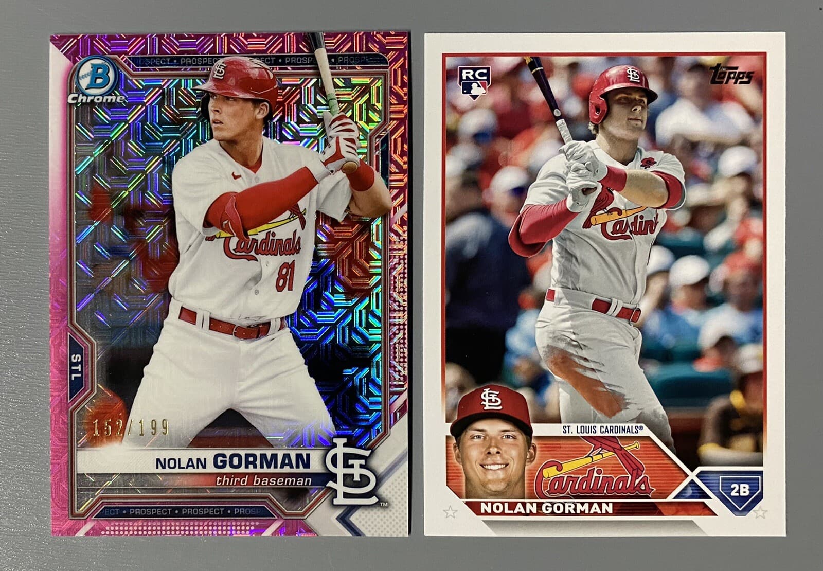 Nolan Gorman 2021 Topps 2021 Topps mojo-pink-refractor