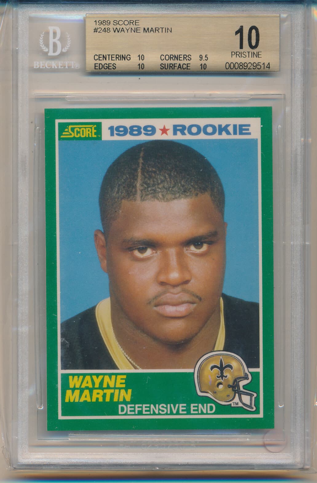 Football Wayne Martin 1989 Score