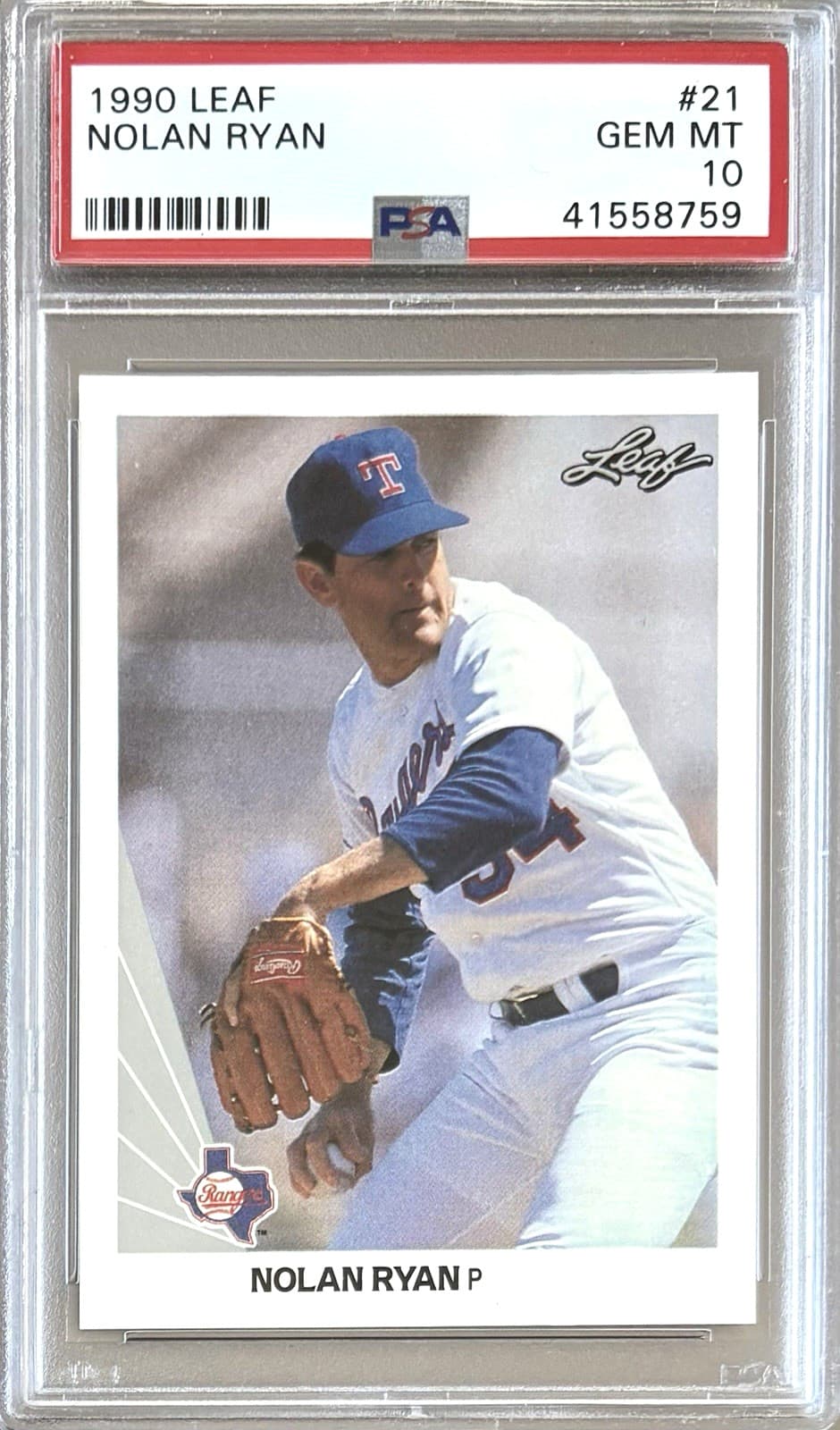 NOLAN RYAN HOF MT RANGERS 1990 Leaf 1990 Leaf