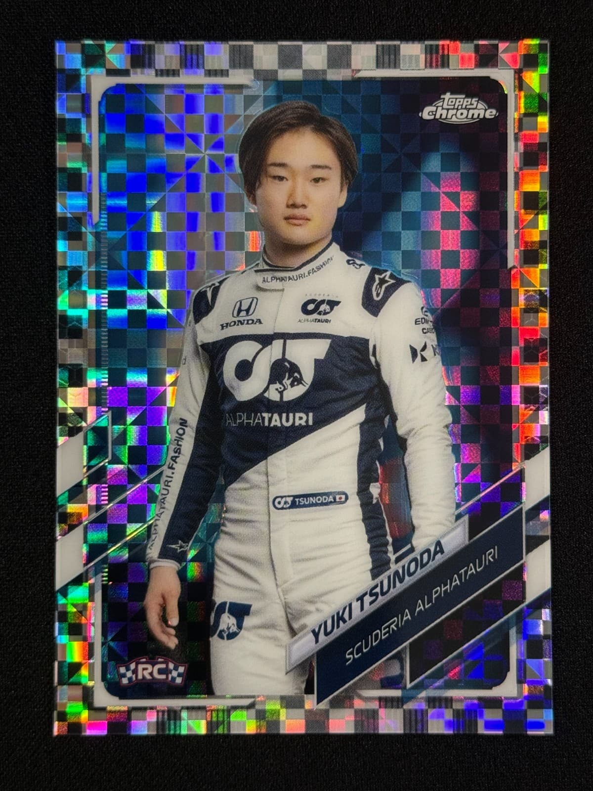 Yuki Tsunoda Checker 2021 Topps Chrome 2021 Topps Chrome refractor