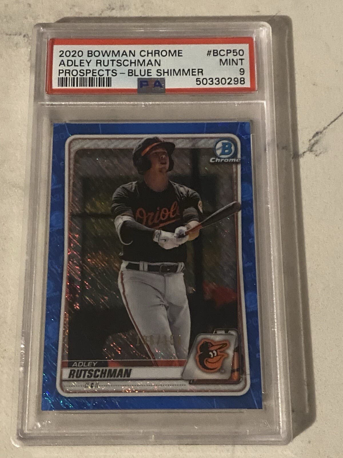 Baseball Adley Rutschman 2020 Bowman Chrome 2020 Bowman Chrome blue-refractor-shimmer