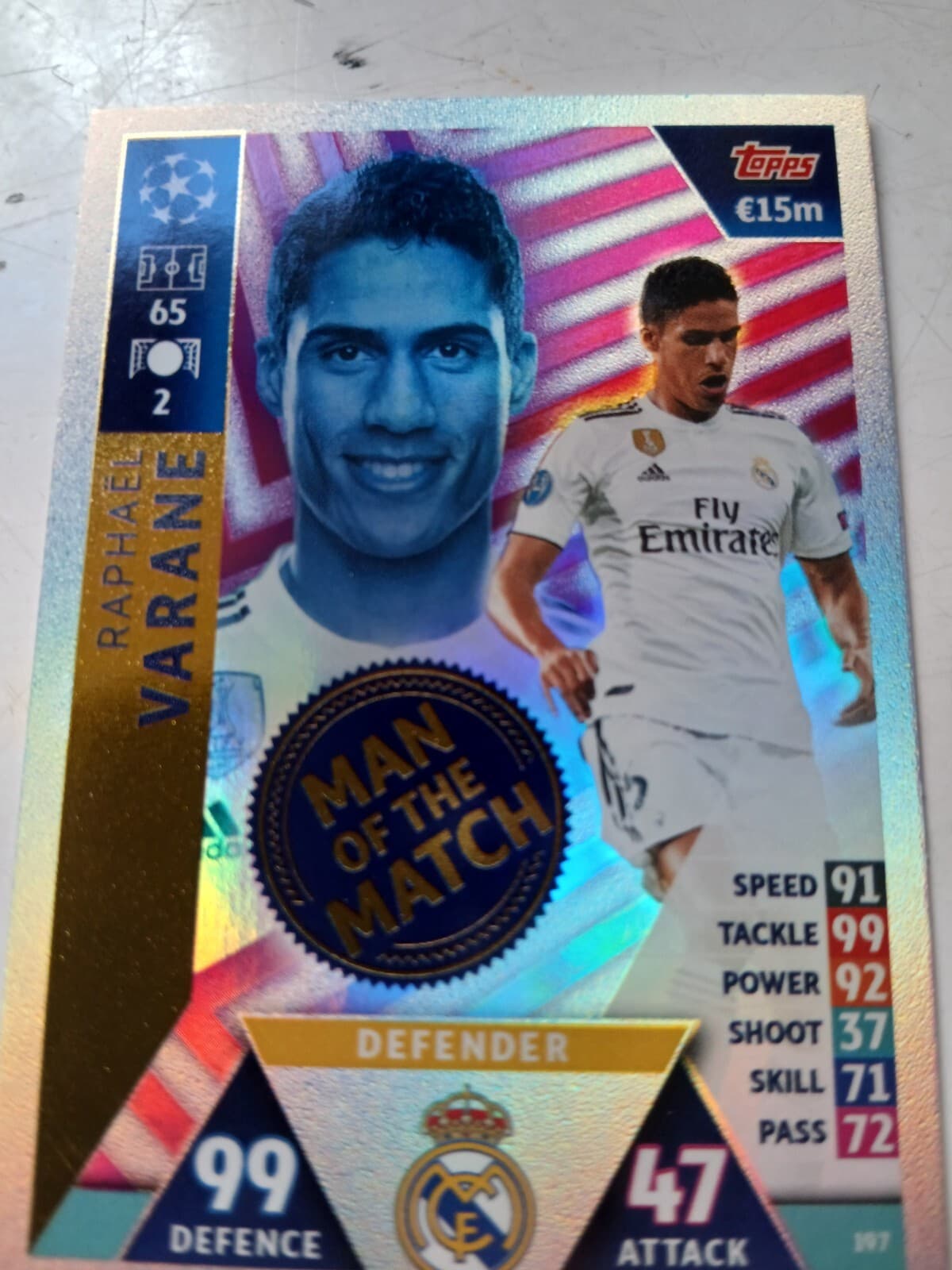 MATCH ATTAX -19 RAPHAEL VARANE 2018 Topps 2018 Topps