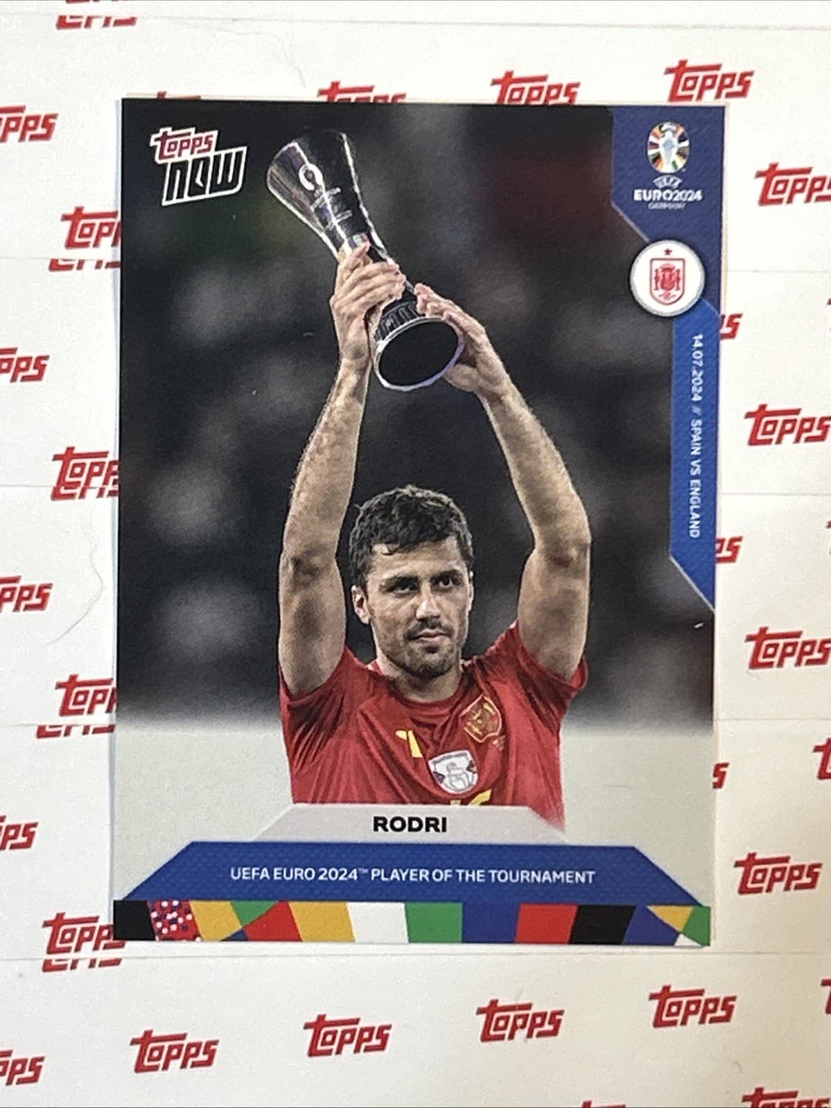 NOW UEFA EURO Rodri ~ Spain 2024 Topps 2024 Topps