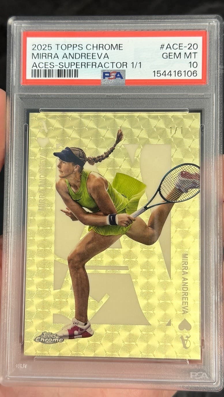 Mirra Andreeva Tennis 2025 Topps Chrome 2025 Topps Chrome superfractor