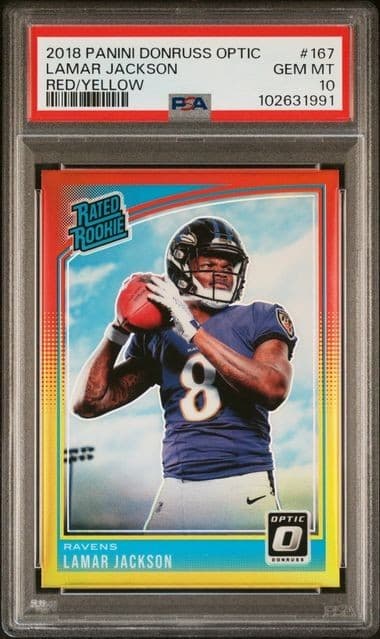 - Rated LAMAR JACKSON Red/Yell 2018 Donruss Optic 2018 Donruss Optic red