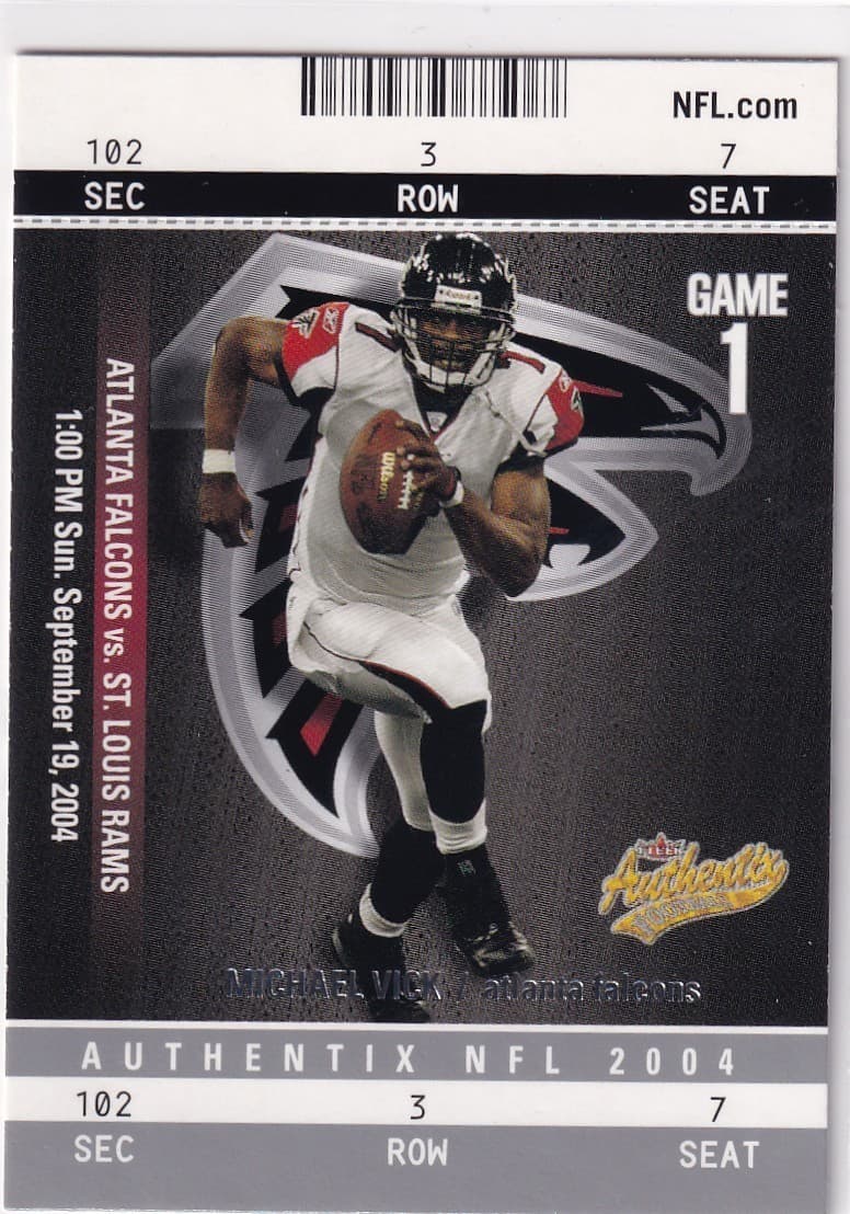AUTHENTIX MICHAEL VICK ATLANTA 2004 Fleer