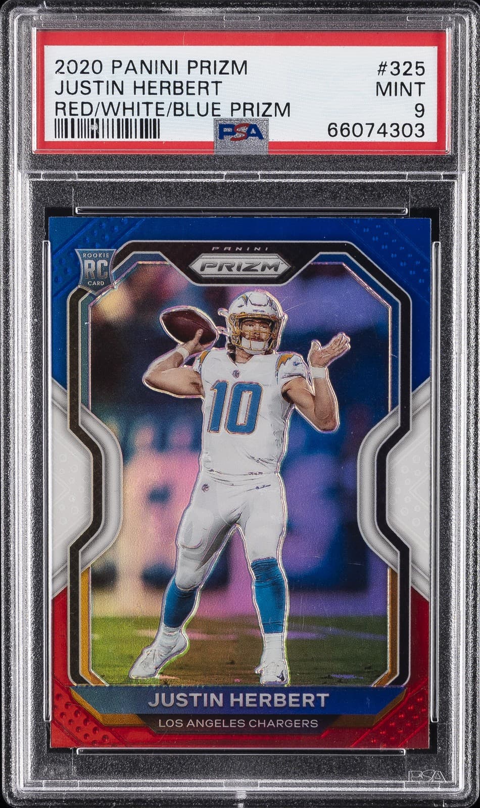 RED/WHITE/BLUE JUSTIN HERBERT 2020 Panini Prizm