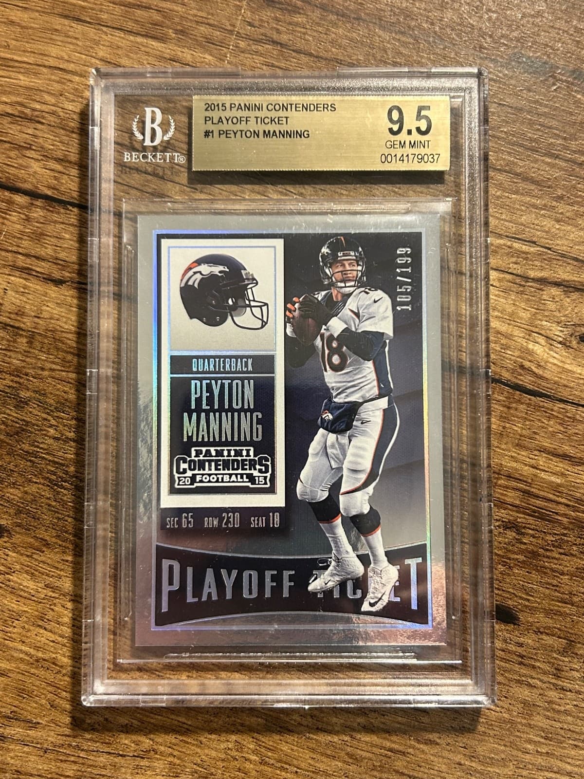 PEYTON MANNING PLAYOFF TICKET 2015 Panini Contenders 2015 Panini Contenders