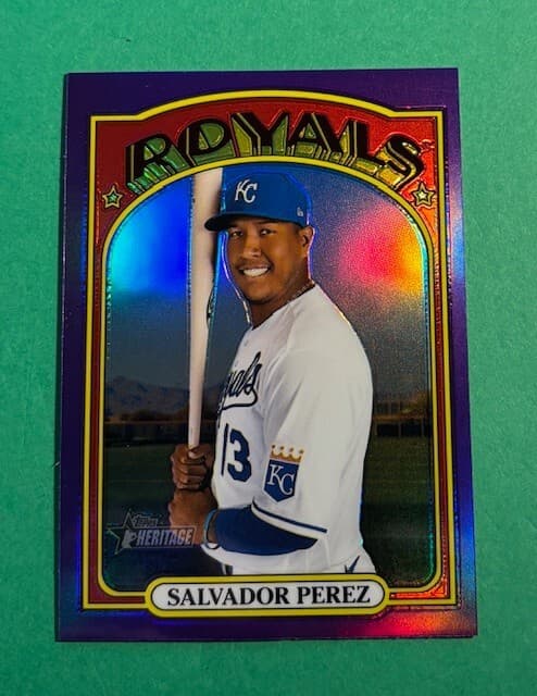 Salvador Perez Purple 2021 Topps Heritage 2021 Topps Heritage