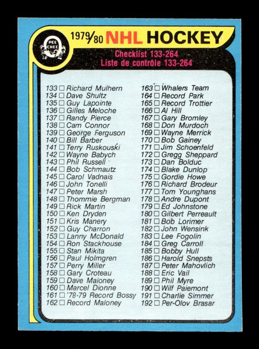 -80 Checklist EX-MT+ *o5 1979 O-Pee-Chee 1979 O-Pee-Chee