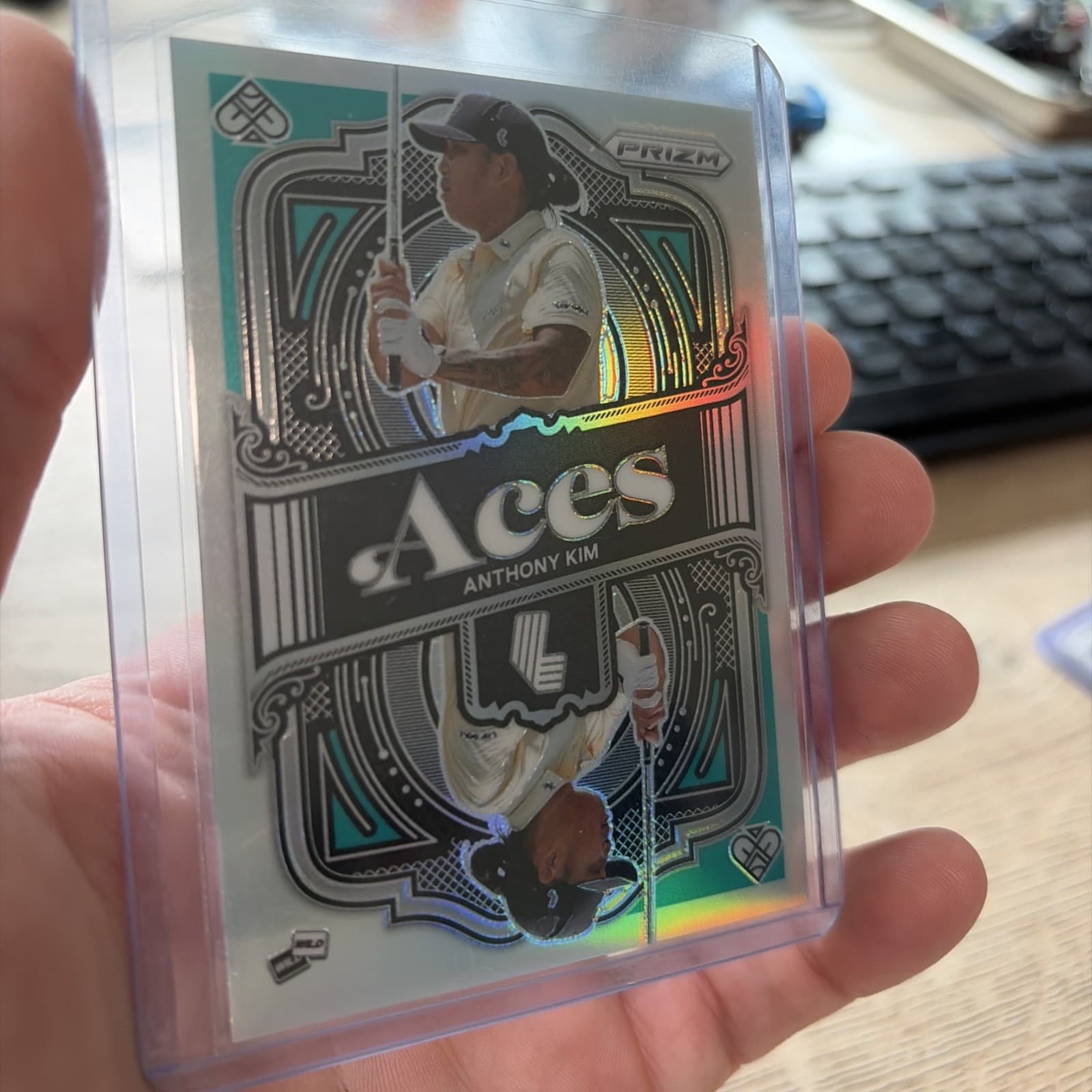 LIV Golf ANTHONY KIM ACES TEAL 2024 Panini Prizm