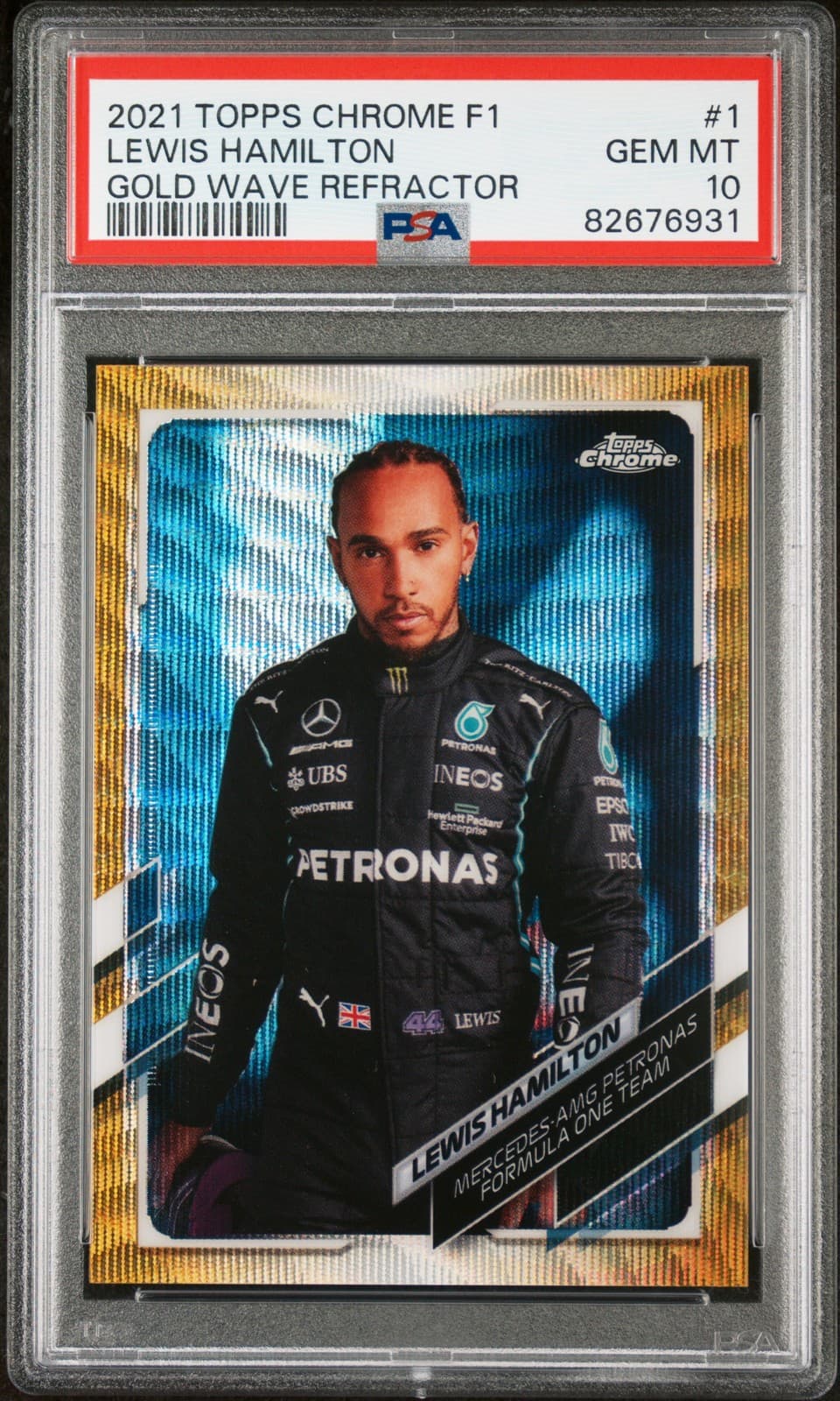 FORMULA 1 GOLD WAVE LEWIS HAMI 2021 Topps Chrome 2021 Topps Chrome gold-refractor-wave