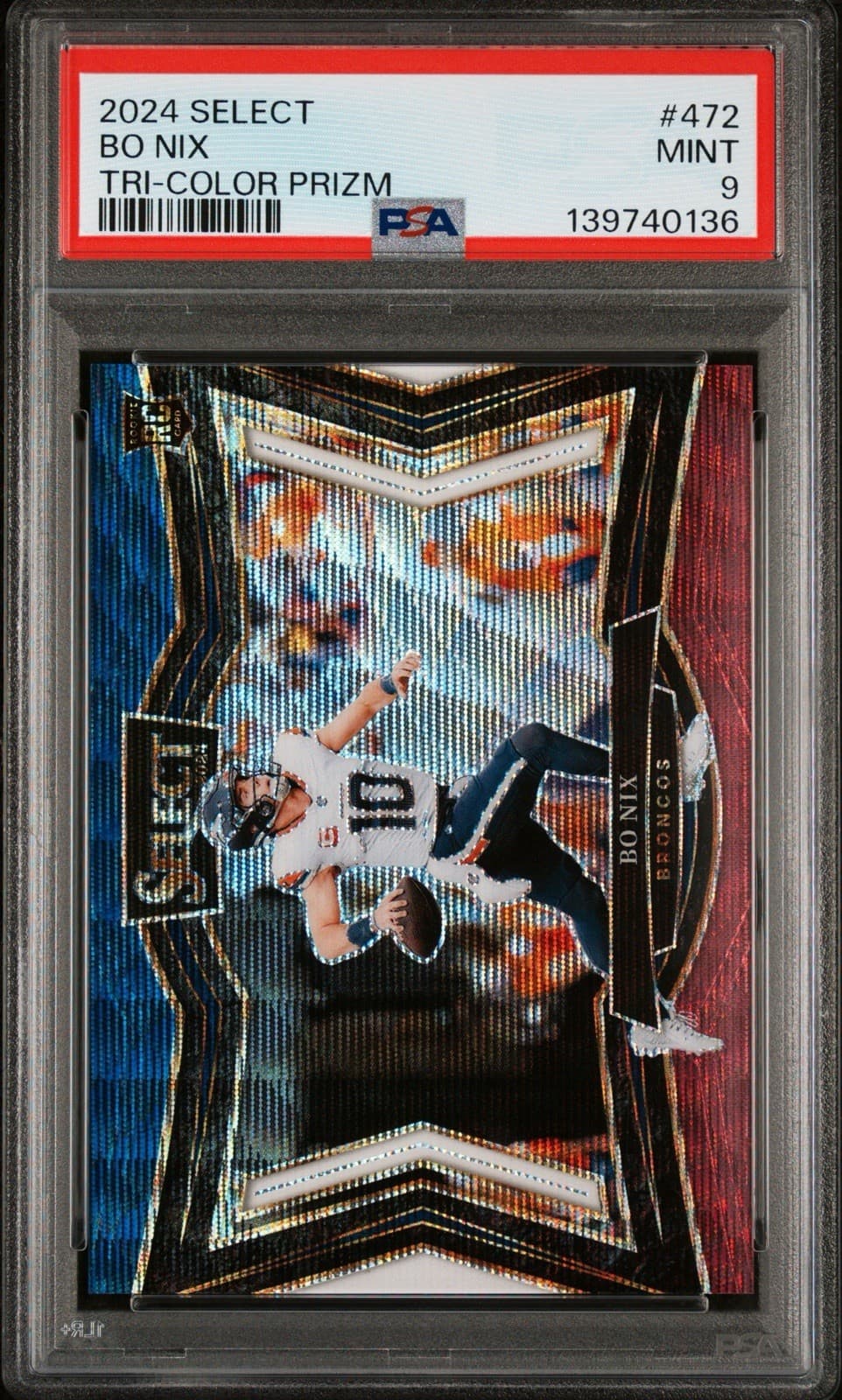 Bo Nix 2024 panini Select Field Level Blue
