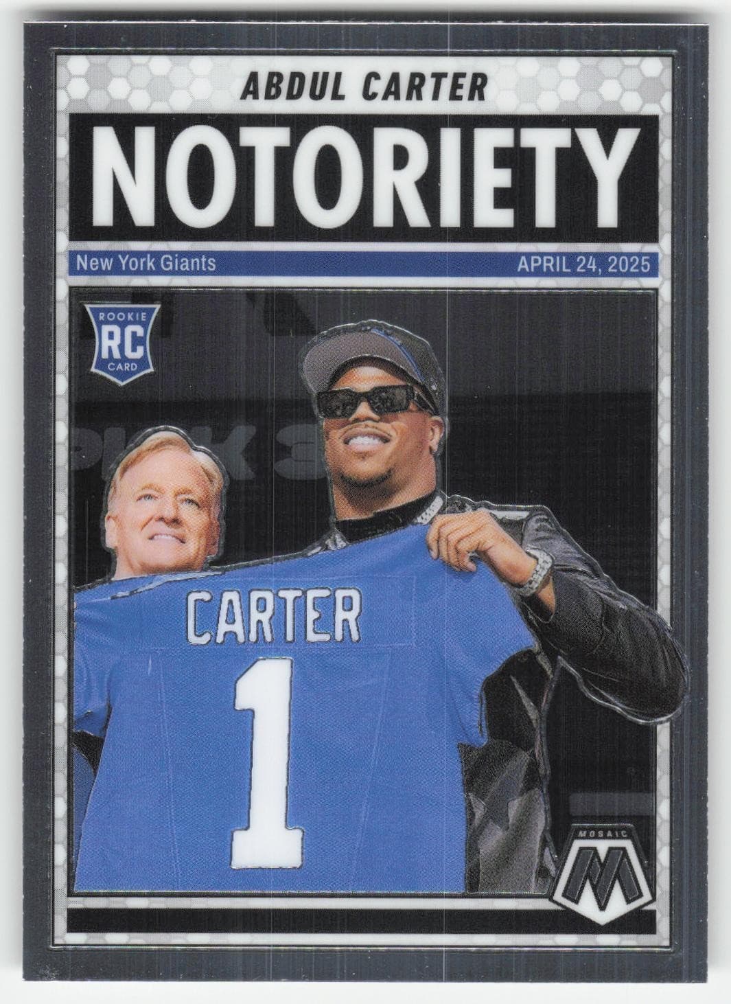 Abdul Carter Notoriety 2025 Panini Mosaic