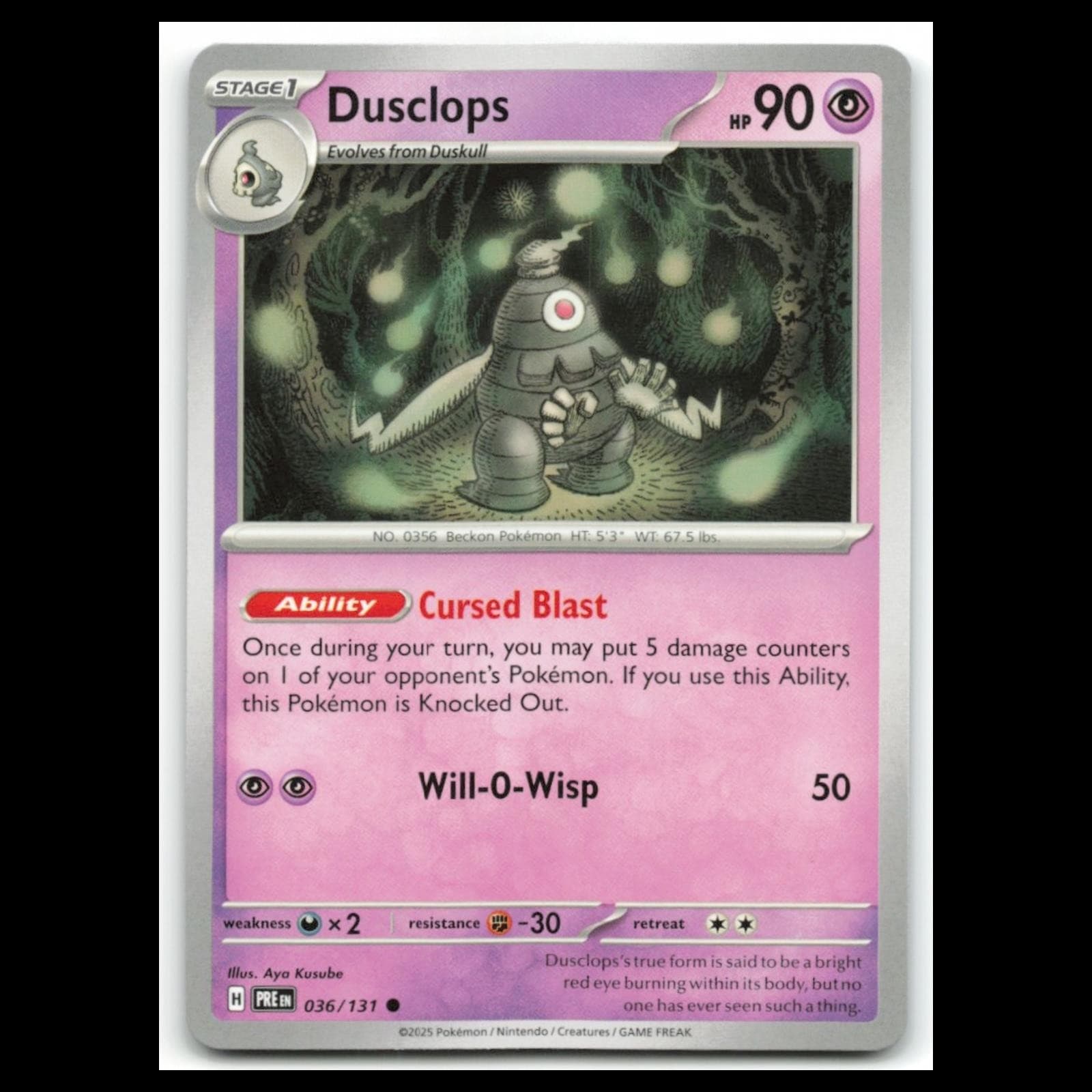 Dusclops Scarlet 2025 Unknown 2025 Unknown