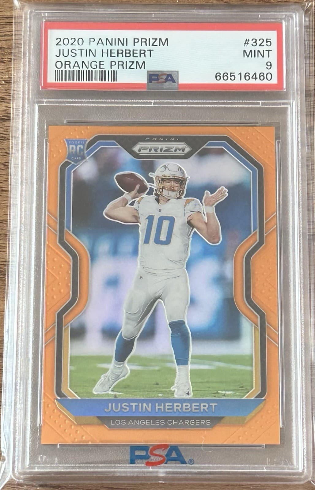 Justin Herbert Orange 2020 Panini Prizm
